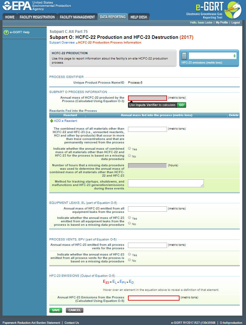 Image of Subpart O: HCFC-22 Production and HFC-23 Destruction webpage.